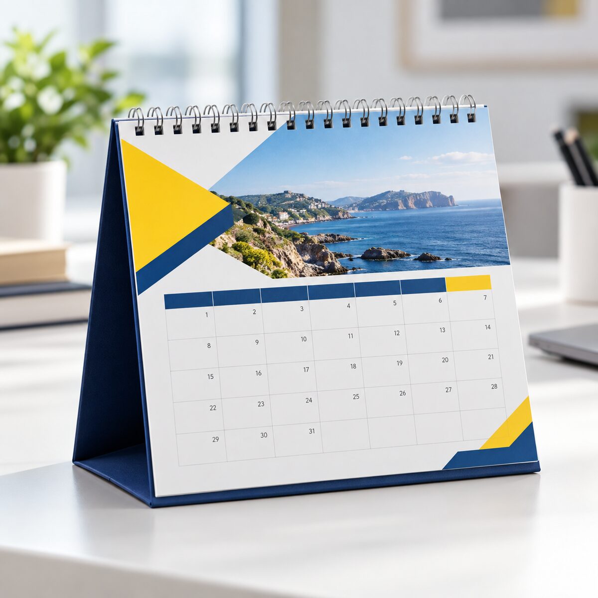 Custom table calendar printing mockup by Waaprint