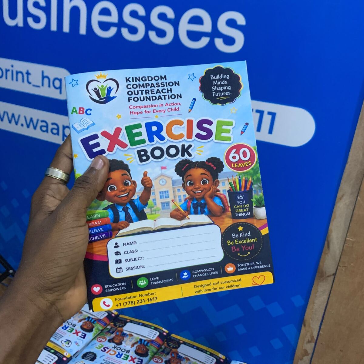 Small custom exercise books printed by Waaprint