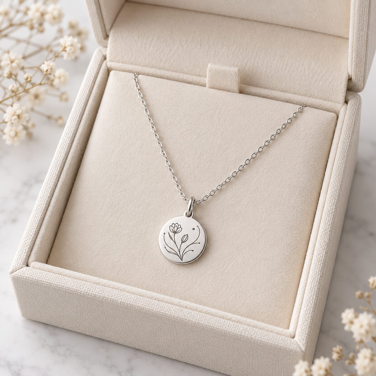 Custom laser engraved necklace by Waaprint