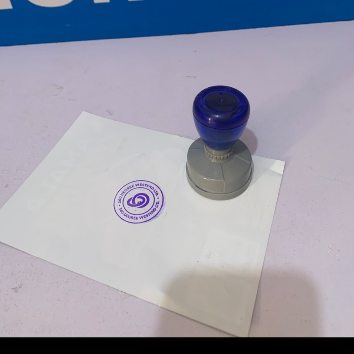 Rectangular custom office stamp sample