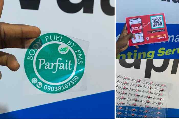 Sticker Printing in Nigeria: Transparent, SAV & UV Stickers